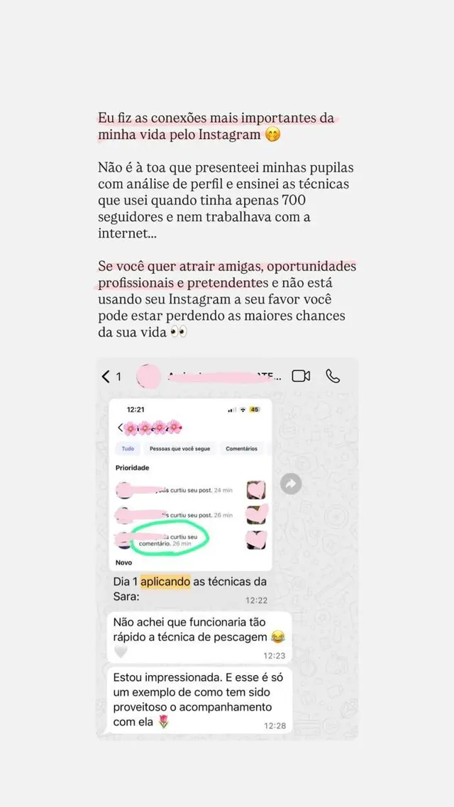 Depoimento de aluna